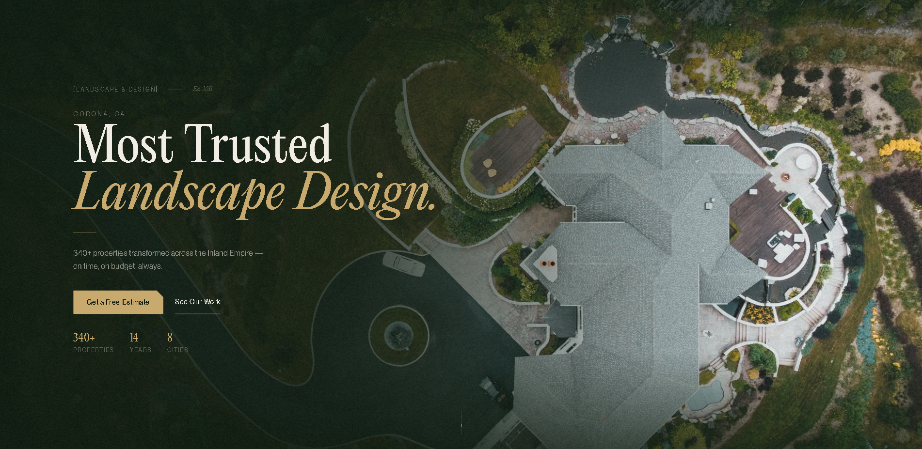Meridian Landscape & Design website screenshot